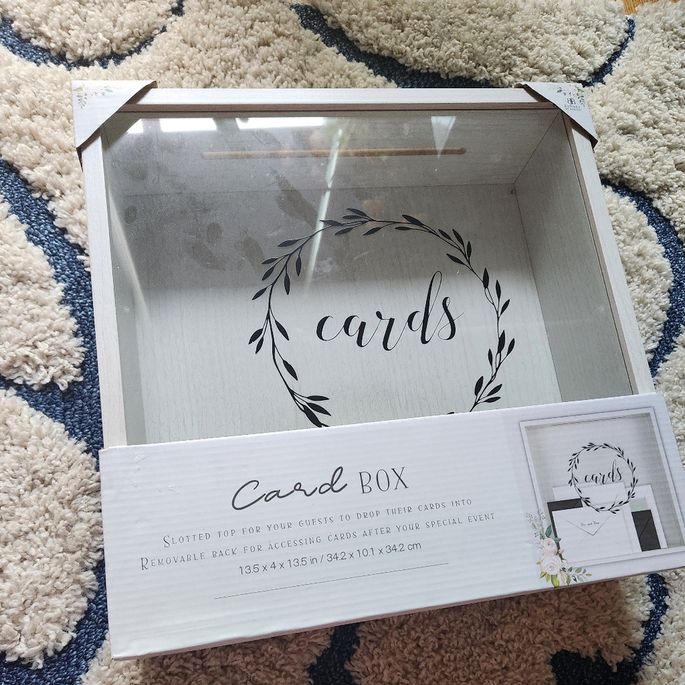 Elegant Card Box with Black Script